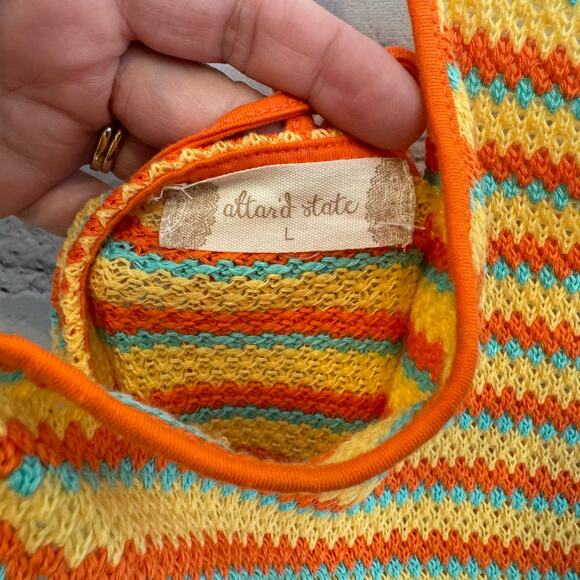 Altar'd State Knit Mini Dress Size L Tie back‎ Striped - Picture 5 of 6